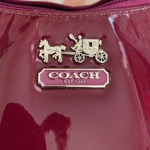 Coach Madison MiniBag Patent Leather Zip oxblood Purple RED PLZ SEE PICS